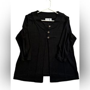 Chico’s Travelers Black Classic Fit Breezy Cardigan Jacket Size XL 3